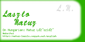 laszlo matuz business card